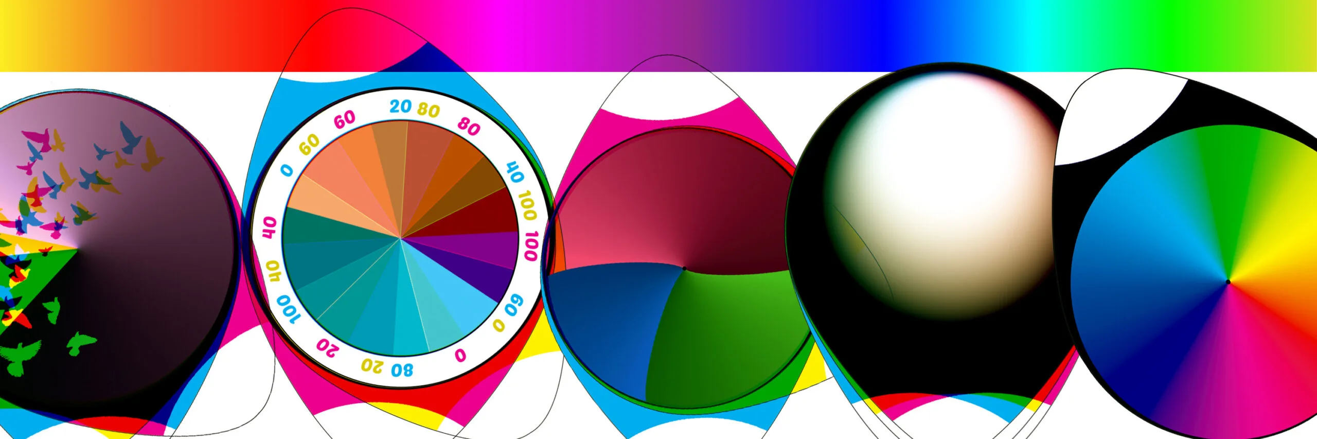 Vibrant abstract circles with colour gradients