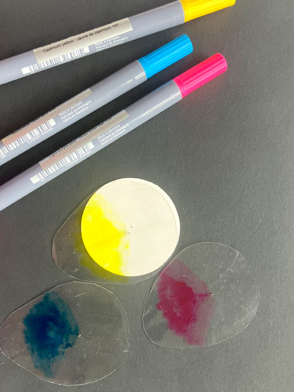Markers and paper chromatography colour experiment