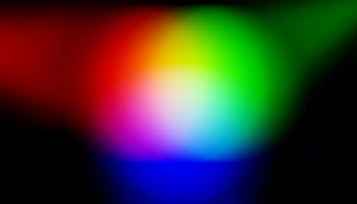 Abstract RGB light gradient on black background