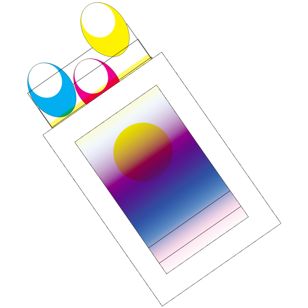 CMY colour model illustration with overlapping circles